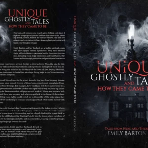 Ghostly book cover with haunted house