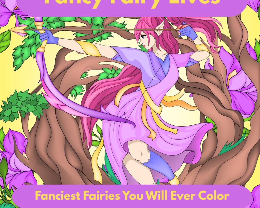 Colorful fairy elves in a magical forest scene.