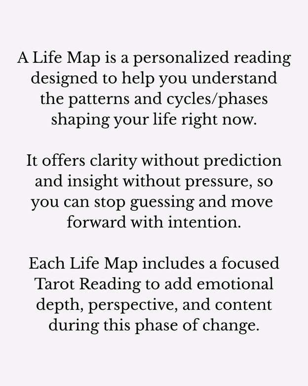 A text snippet explaining the purpose and benefits of A Life Map reading service.